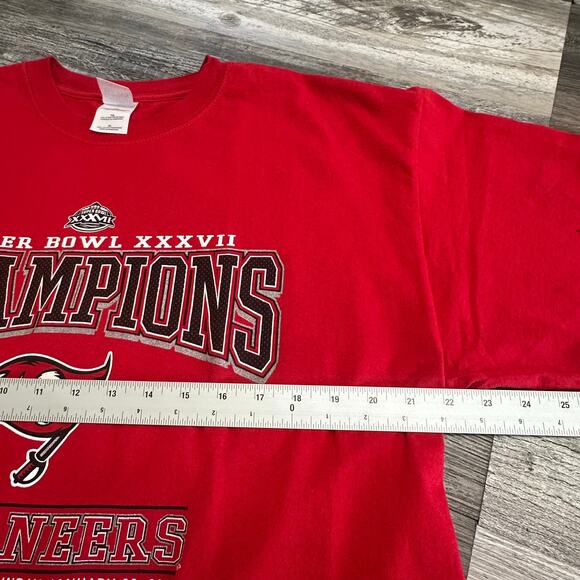 Vintage Y2K 2003 NFL Super Bowl Buccaneers Red Mens XL T-Shirt Graphic - Picture 6 of 8